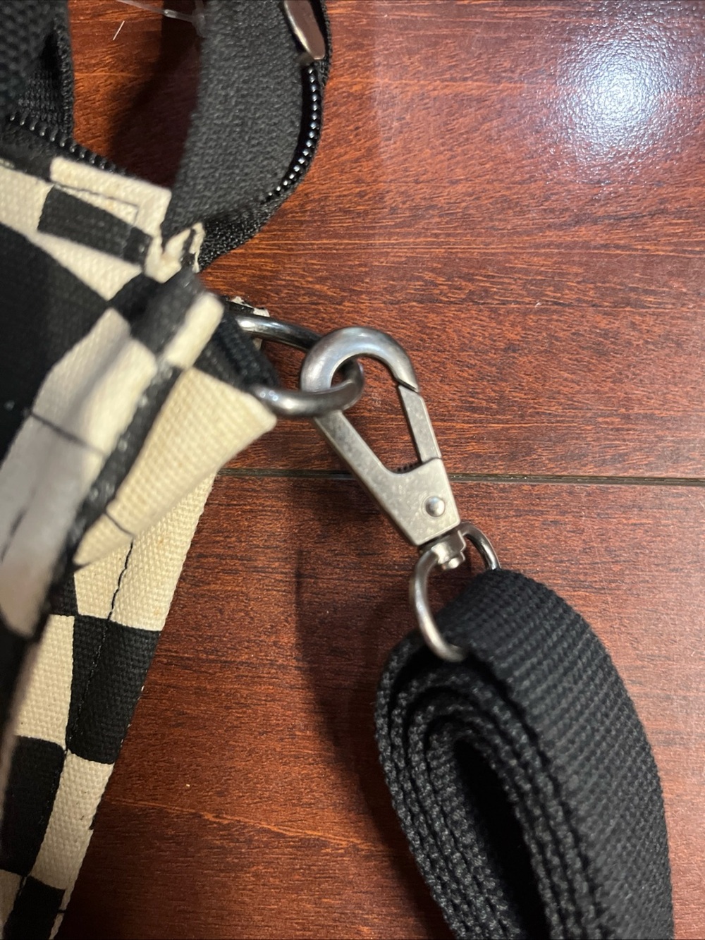Vans Lil Pergs Tote Bag Small Crossbody Marshmallow White Checkerboard 8x7x3 New - Picture 7 of 15